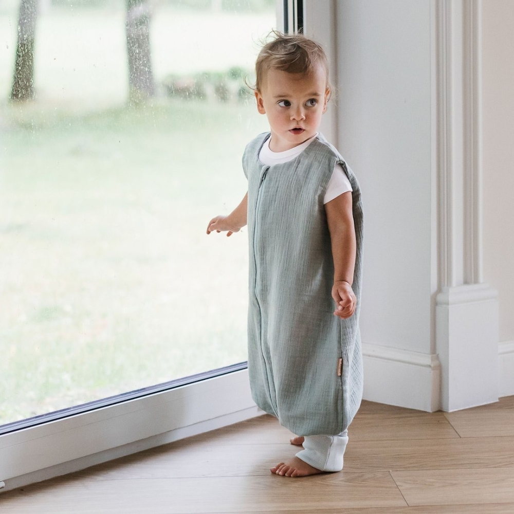 Miegmaišis su kojomis iš muslino, 0,5 TOG, „Malaga“, 1–2 m., mėtų spalvos